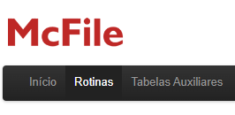 tela de administração com a opção "Rotinas" no menu selecionada